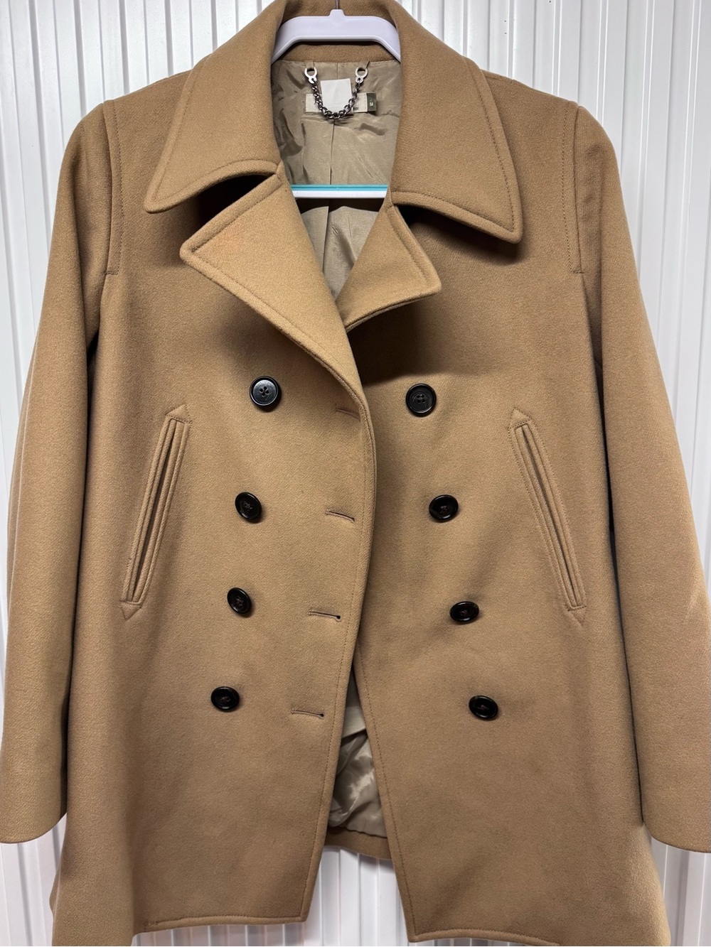 J Crew Women’s Camel Pea Coat Size M classic